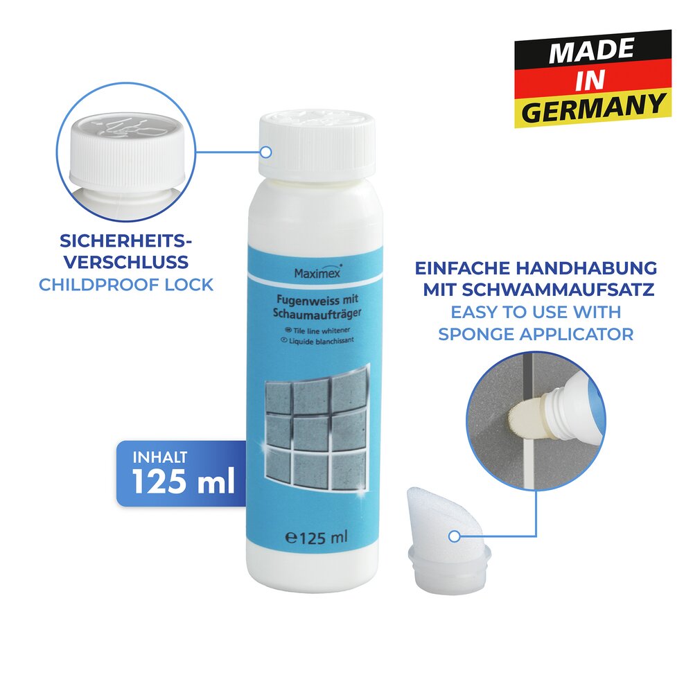 Fugenweiß mit Schwammaufträger, 2 x 125 ml  deckt größere Flächen schnell ab