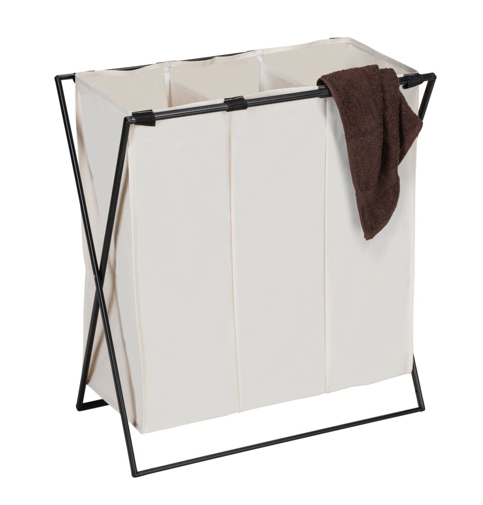 Wäschesammler Mod. Trio XL Beige mit drei Fächern