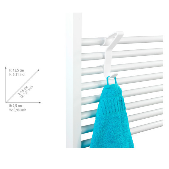 Crochet pour radiateur sèche-serviettes universel Flexi  matière plastique souple