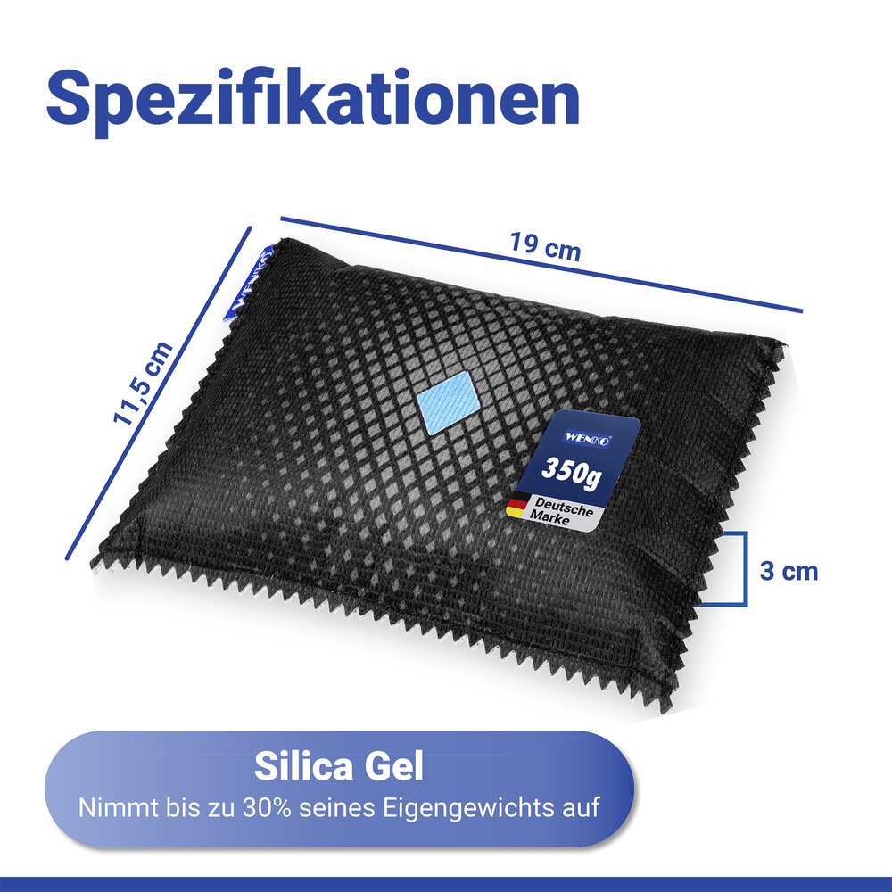 Ontvochtiger Mod. Universal, zwart/blauw, silicagel, 11,5x3x19 cm, set van 3