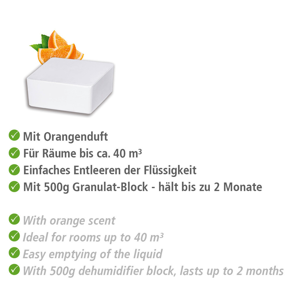 Raumentf. Mod. Cube 500 g Nachfüller Orange  Luftentfeuchter