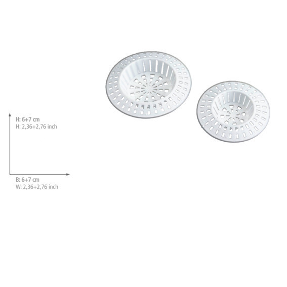 Abfluss-Sieb Weiß, 4er Set