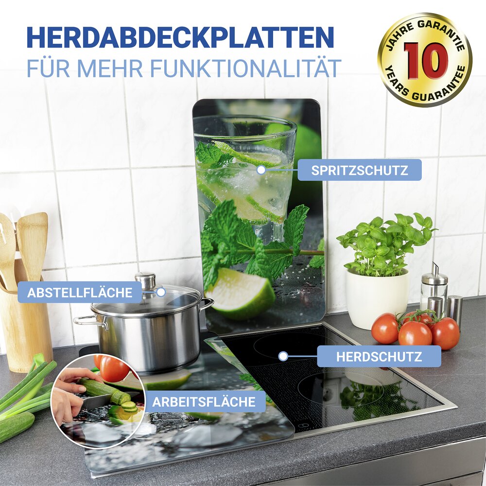Plaque de Recouvrement Universelle Mod. Mojito, set de 2  pour tous les types de cuisinières