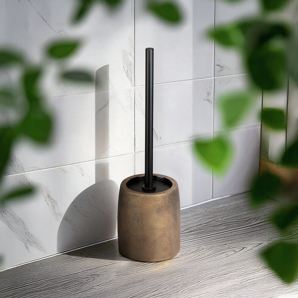 WC-Garnitur Mod. Tremea, bronze, keramik, edelstahl, 11,5x37,5 cm  inklusive flexibler Kunststoffabdeckung