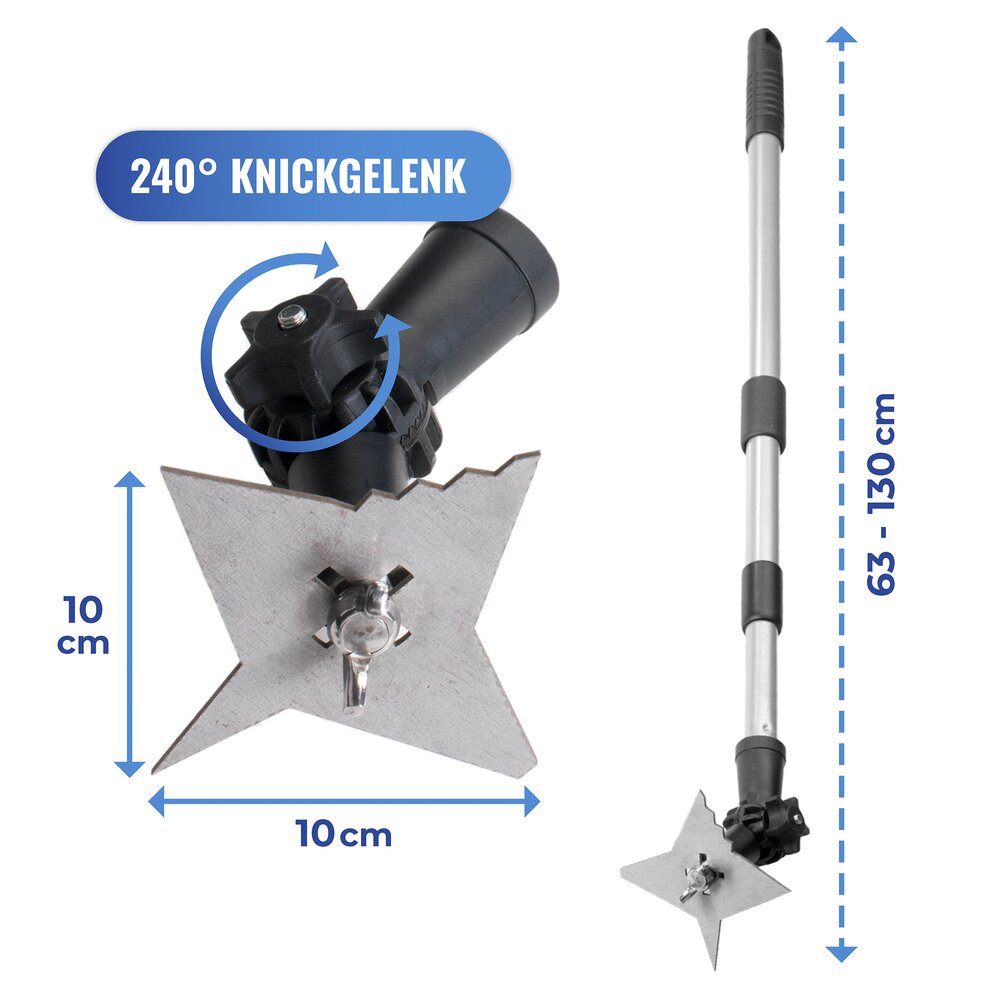 Voegenkrabber met 4 tanden en telescopische handgreep