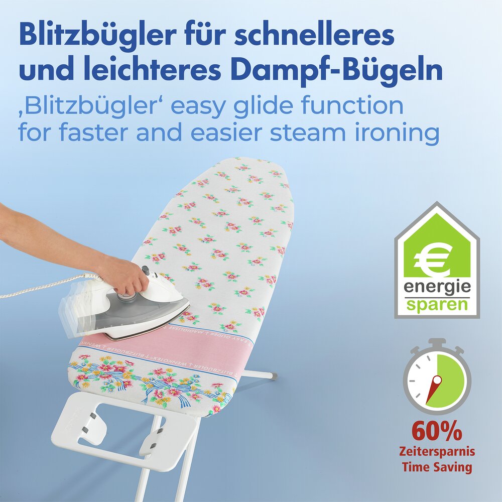 Blitzbügler-Bügeltischbezug Mod. Blütenpracht  128 x 54 cm