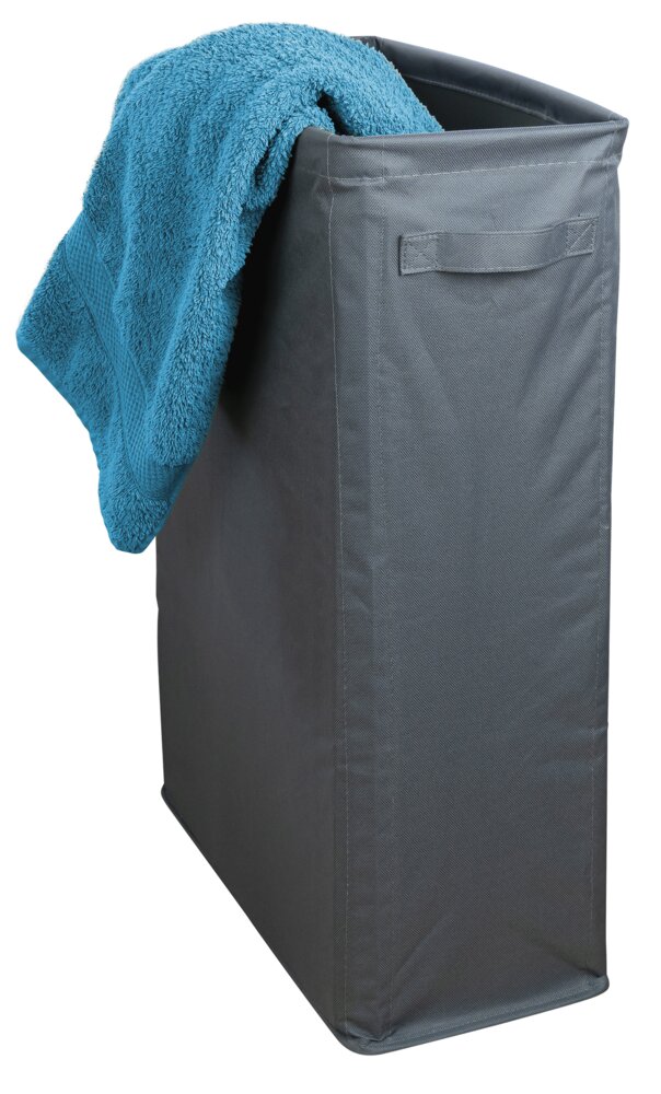 Wäschesammler Mod. Slim, anthrazit, Polyester, 46L, 20x60x40 cm  perfekt für schmale Nischen
