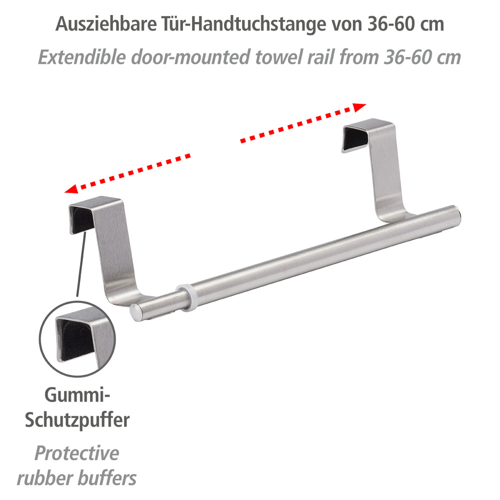 Tür-Handtuchstange Teleskop 60 cm  Edelstahl rostfrei