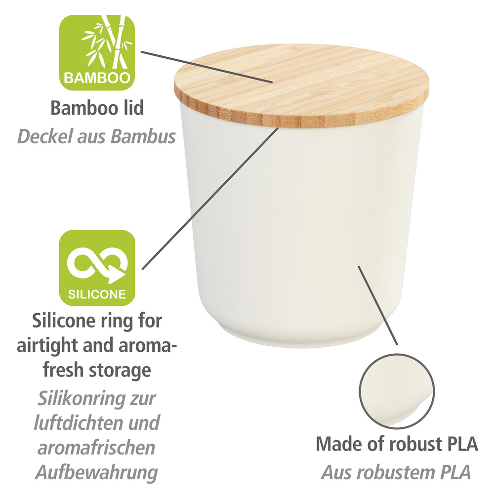 Aufbewahrungsdose PLA Mod. Plaia 0,5 L  Vorratsdose mit Bambusdeckel