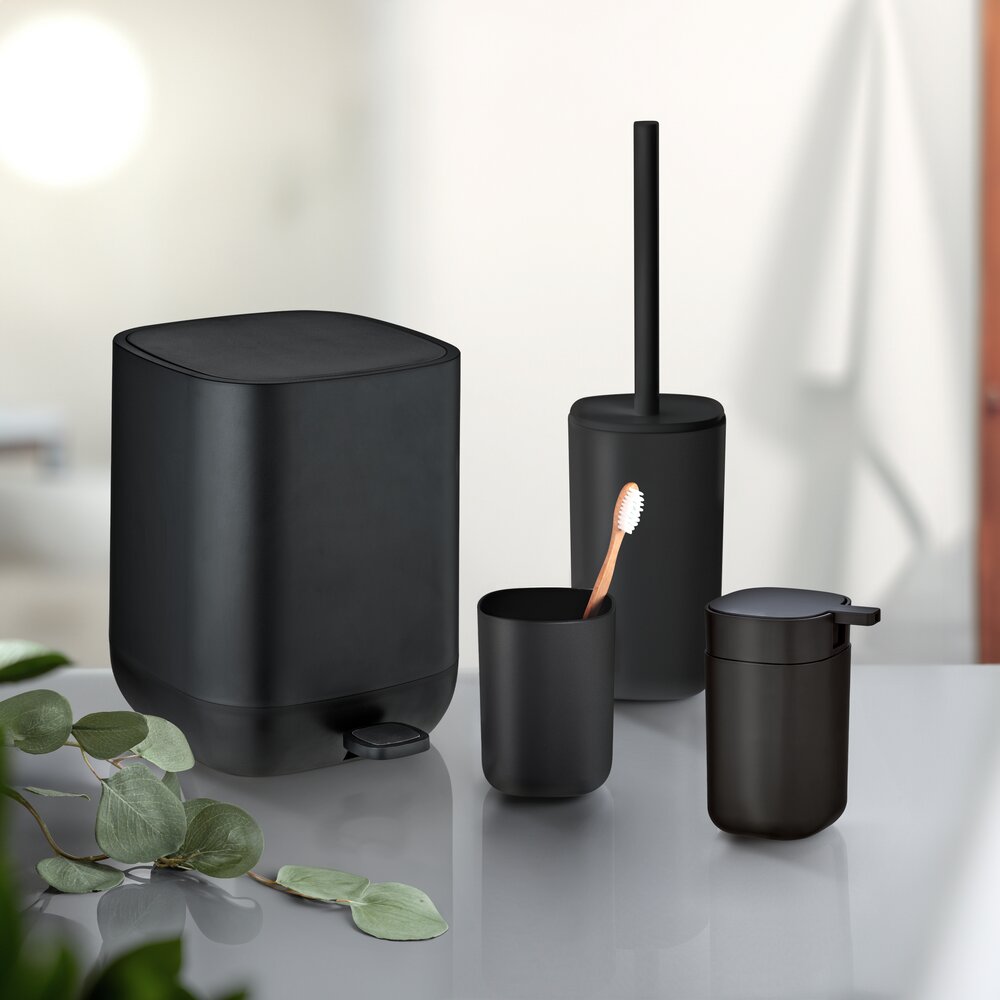 Afwasorganizer Mod. Davos, zwart, kunststof, 4-delig, BPA-vrij, 5L pedaalemmer