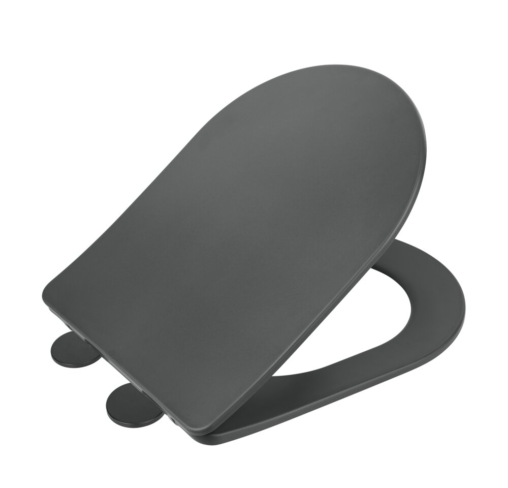 WC-Sitz Mod. Galati Anthrazit matt  aus Duroplast, Soft-Touch-Effekt