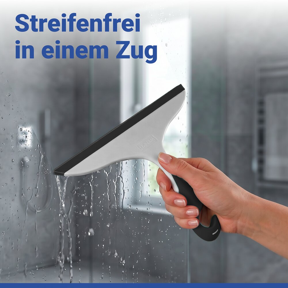 Badezimmerwischer Mod. Loano Schwarz  mit Haken