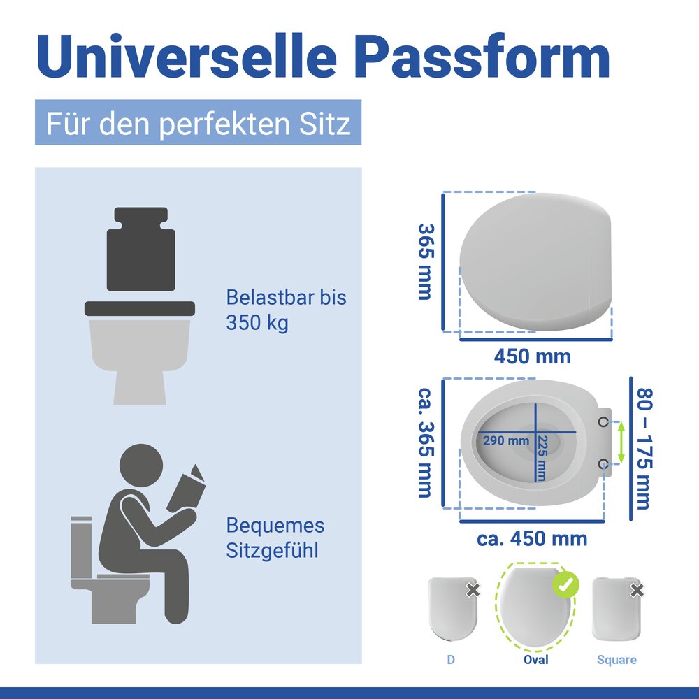 WC-Sitz Mod. Yak mit Hochglanz-Oberfläche  Toilettensitz mit Absenkautomatik