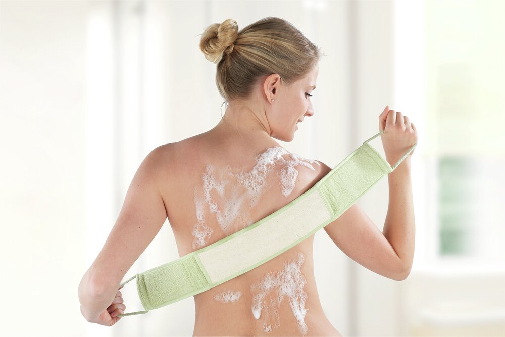 Rückengurt 3in1  Rückentrockner mit natürlichem Peeling-Effekt