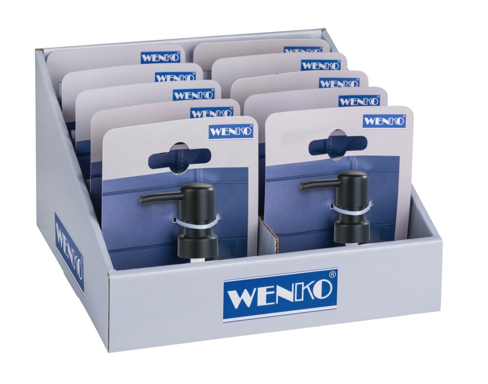 Ersatzpumpkopf für Seifenspender Schwarz Rund  für Gewinde von Ø 28 mm