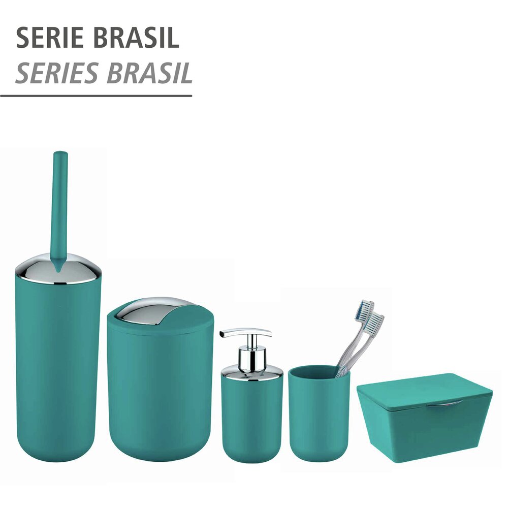 Distributeur de savon Brasil pétrole  plastique incassable, 320ml
