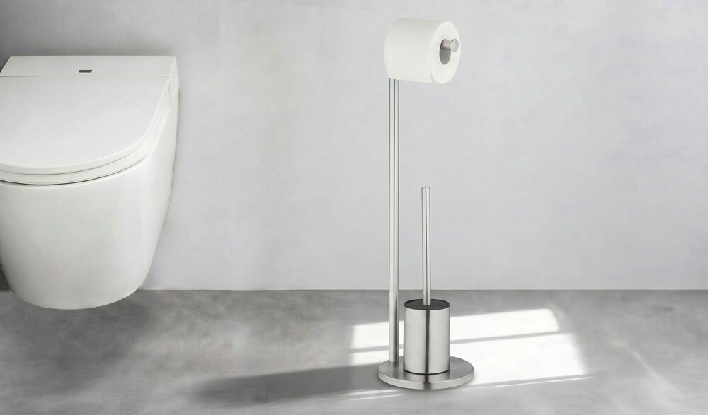 Stand WC-Garnitur Mod. Ferla  mit WC-Papierrollenhalter und WC-Bürste