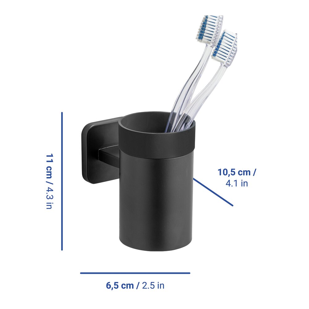 Turbo-Loc® porte-brosses à dents Uno Mod. Porto Black  montage sans perçage