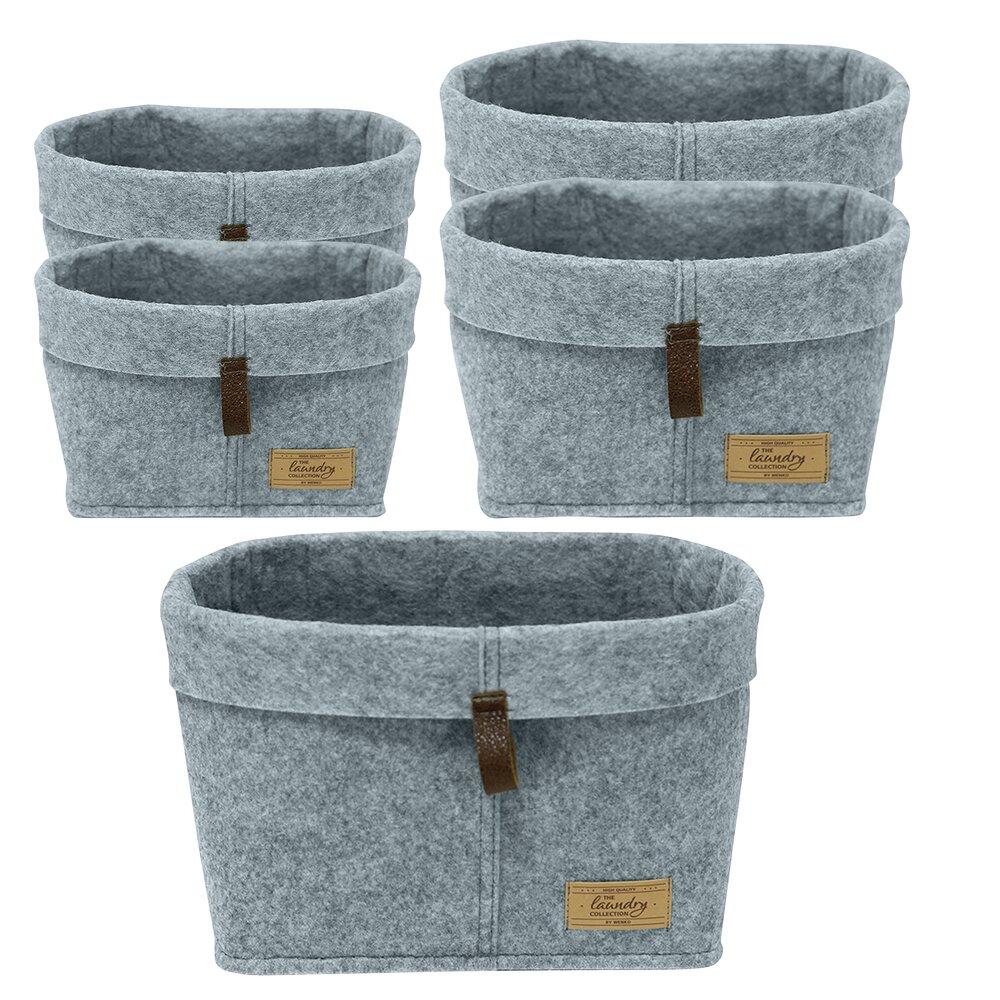 Aufbewahrungskorb Mod. Feli, 5er-Set (2x S, 2x M, 1xL)  Aufbewahrungskörbe in 3 verschiedenen Größen