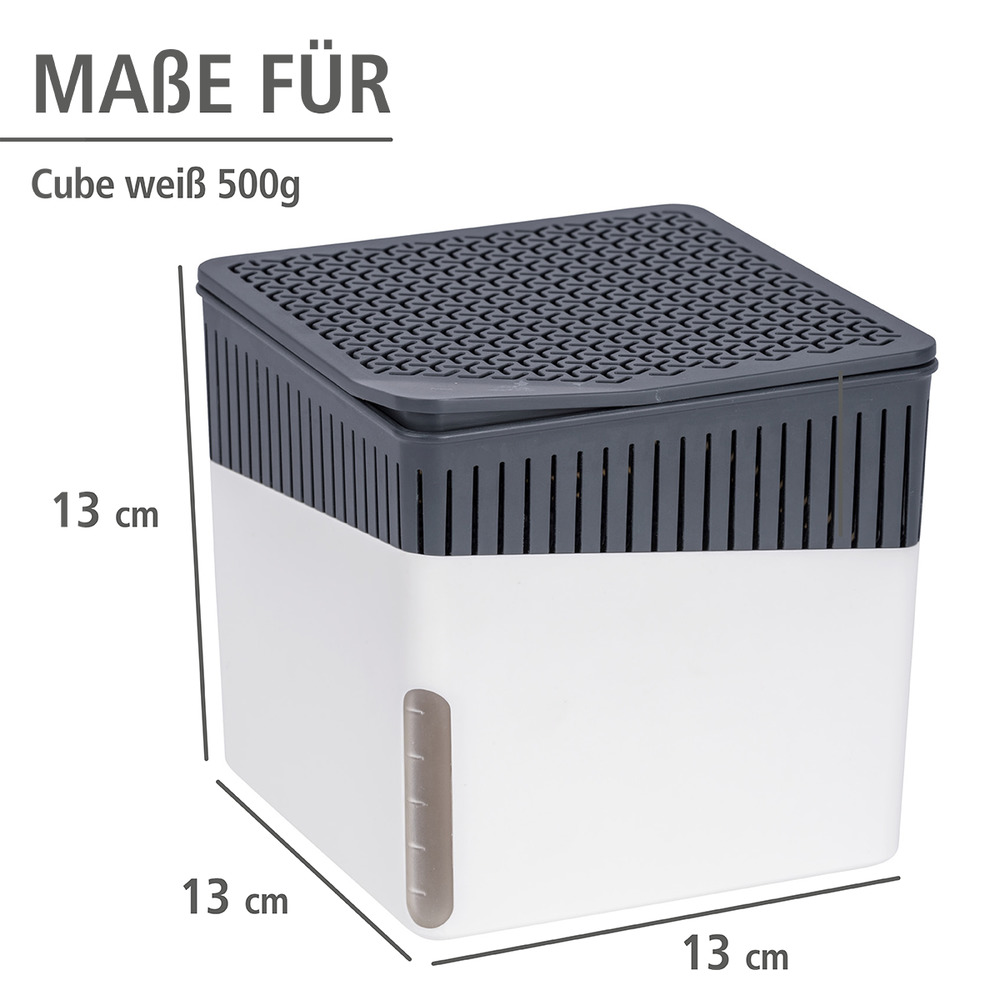 Raumentfeuchter Mod. Cube Weiß 2 x 500 g  für Räume bis ca. 40 m³