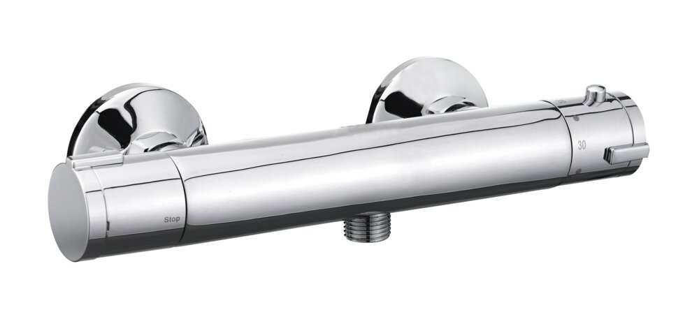 Young Eco douchesysteem met chromen thermostatische mengkraan