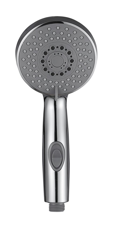 Duschkopf Mod. Basic Line, chrom/grau, Kunststoff, Ø10 cm  mit 3 Funktionen für Kalkreinigung