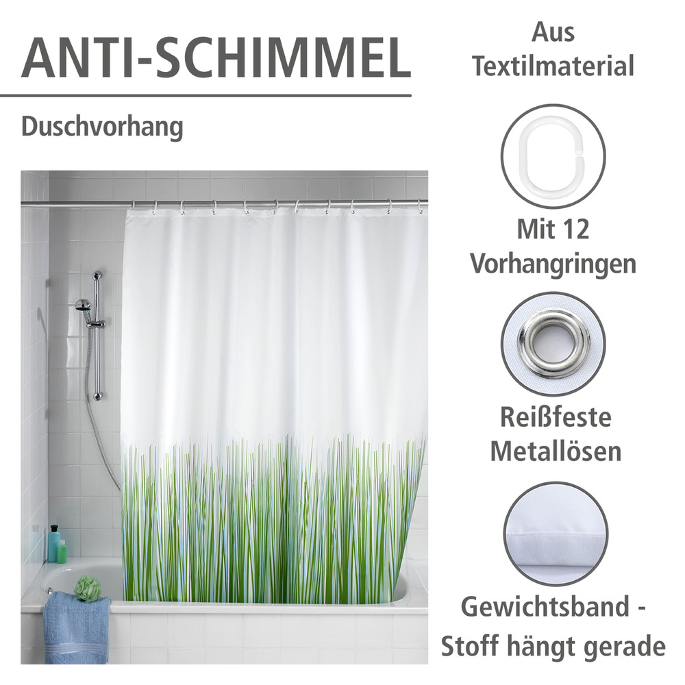 Anti-Schimmel Duschvorhang Mod. Nature, 180 x 200 cm  waschbar