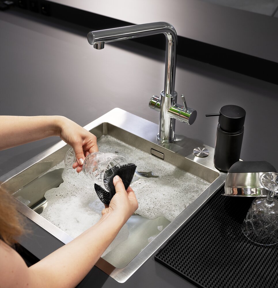 Silikon Spülschwamm Mod. Soft Schwarz 2er Set  Geschirrschwamm mit feiner Noppenstruktur