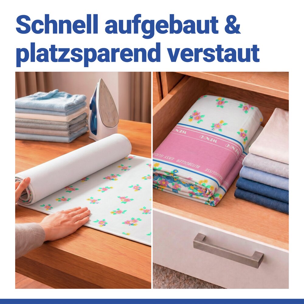 Bügeldecke Mod. Blitzbügler, 100 x 65 cm  mit Hitzereflexion, bis zu 60 % Zeitersparnis