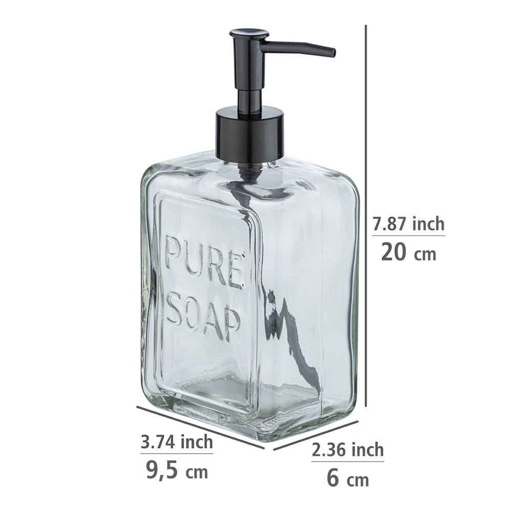 Seifenspender Mod. Pure Soap Transparent  Flüssigseifenspender aus Glas