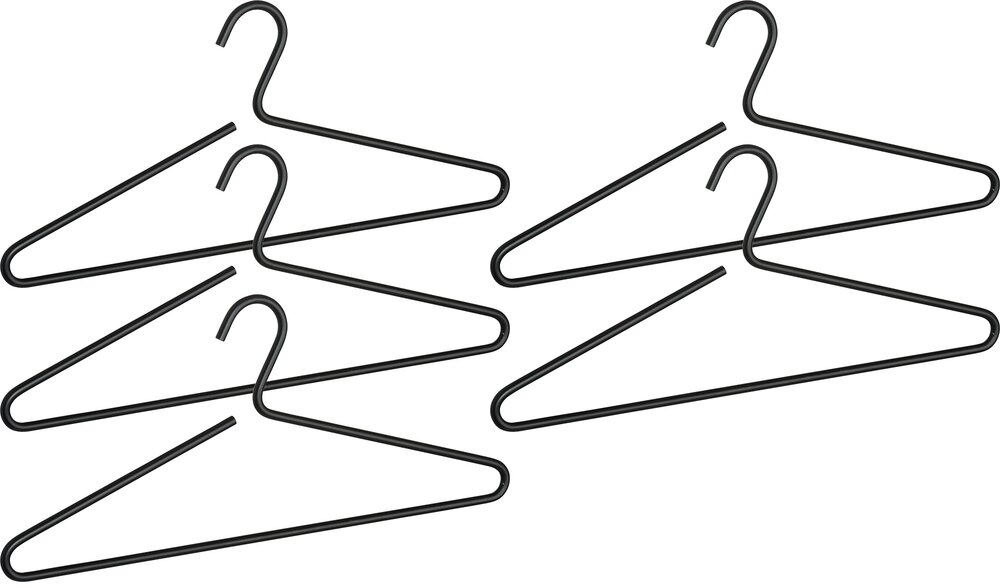 Kleiderbügel Mod. Lux Schwarz, 5er Set