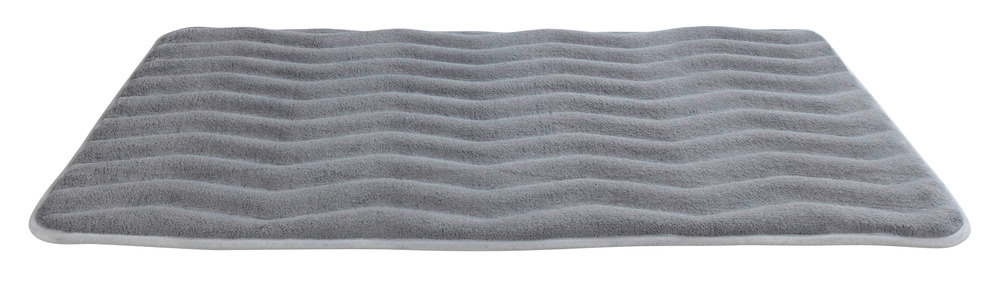 Badteppich Memory Foam Waves Hellgrau  50 x 80 cm