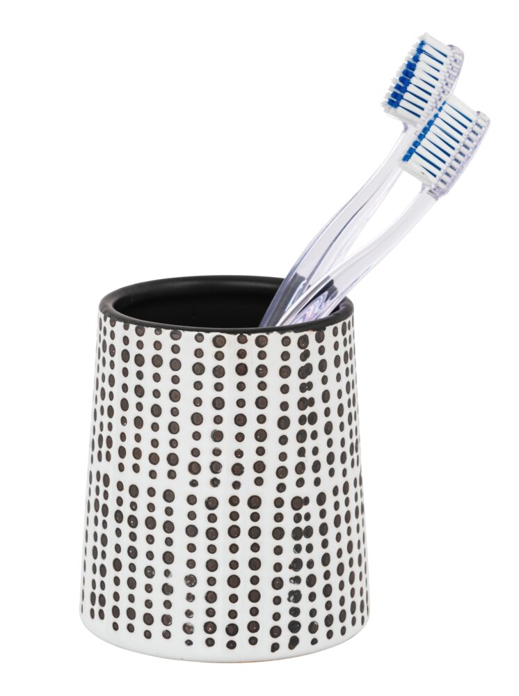 Gobelet à dents en céramique Brento  avec des points verticaux