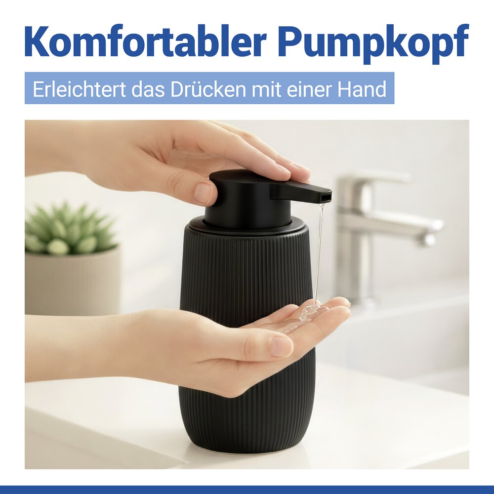 Bad-Accessoire Set Mod. Fablo Schwarz, 2-teilig  aus hochwertiger Keramik