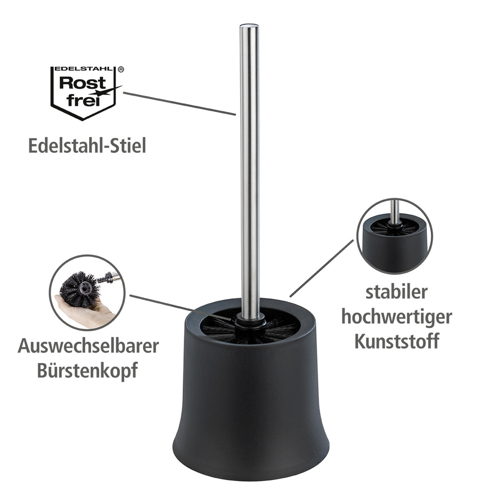 WC-Garnitur Mod. Basic Schwarz  inklusive WC-Bürste