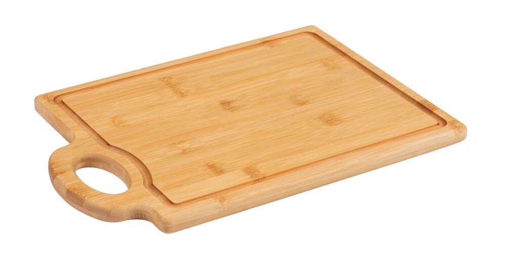 Schneidebrett Mod. Berni, natur, Bambus, 30x20 cm  beidseitig nutzbar mit Saftrille