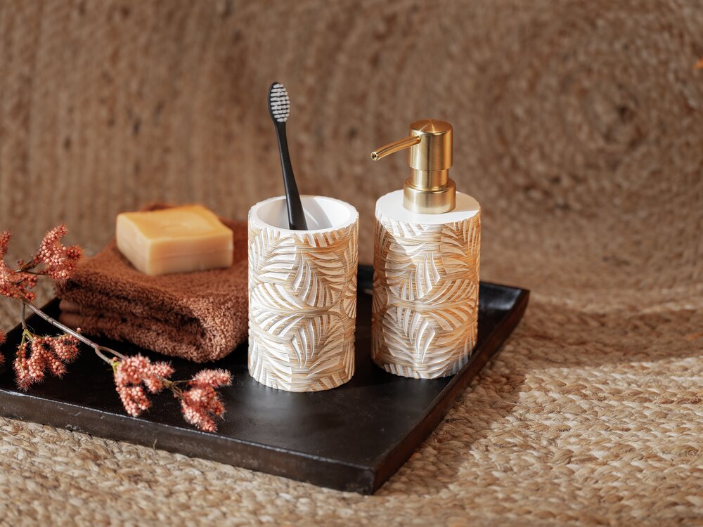 Bad-Accessoire Set Mod. Terralba, 2-teilig  aus Polyresin