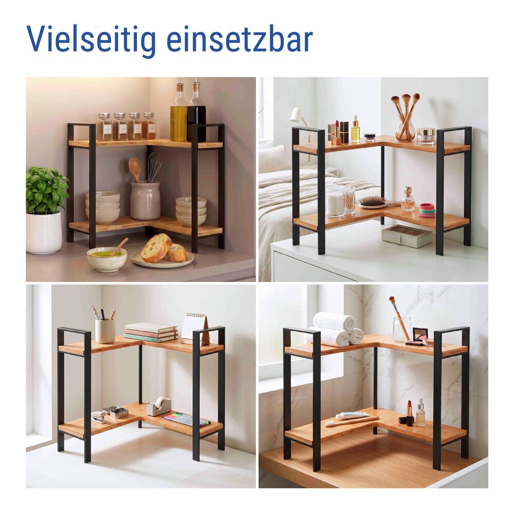 Küchen-Eckregal Mod. Lou, 2 Etagen 2 Etagen