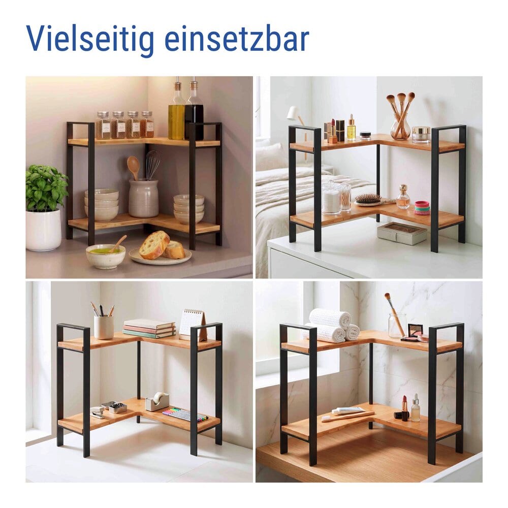 Küchen-Eckregal Mod. Lou, 2 Etagen 2 Etagen