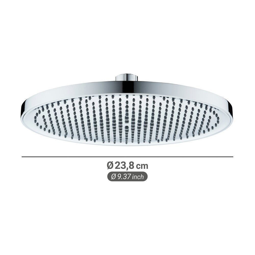 Pomme de douche Mod. Young Line, chromé, plastique ABS, Ø23,8 cm  picots anticalcaires pour entretien facile