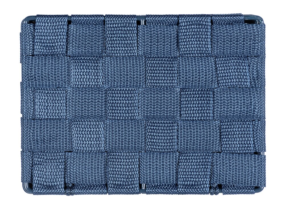 Aufbewahrungskorb mit Deckel Mod. Adria Dunkelblau  Kunststoff-Geflecht