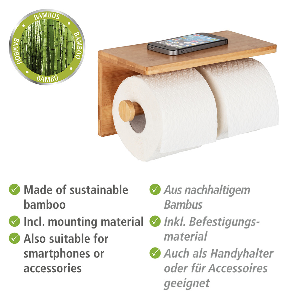 Toilettenpapierhalter Duo Mod. Bambusa  aus Bambus