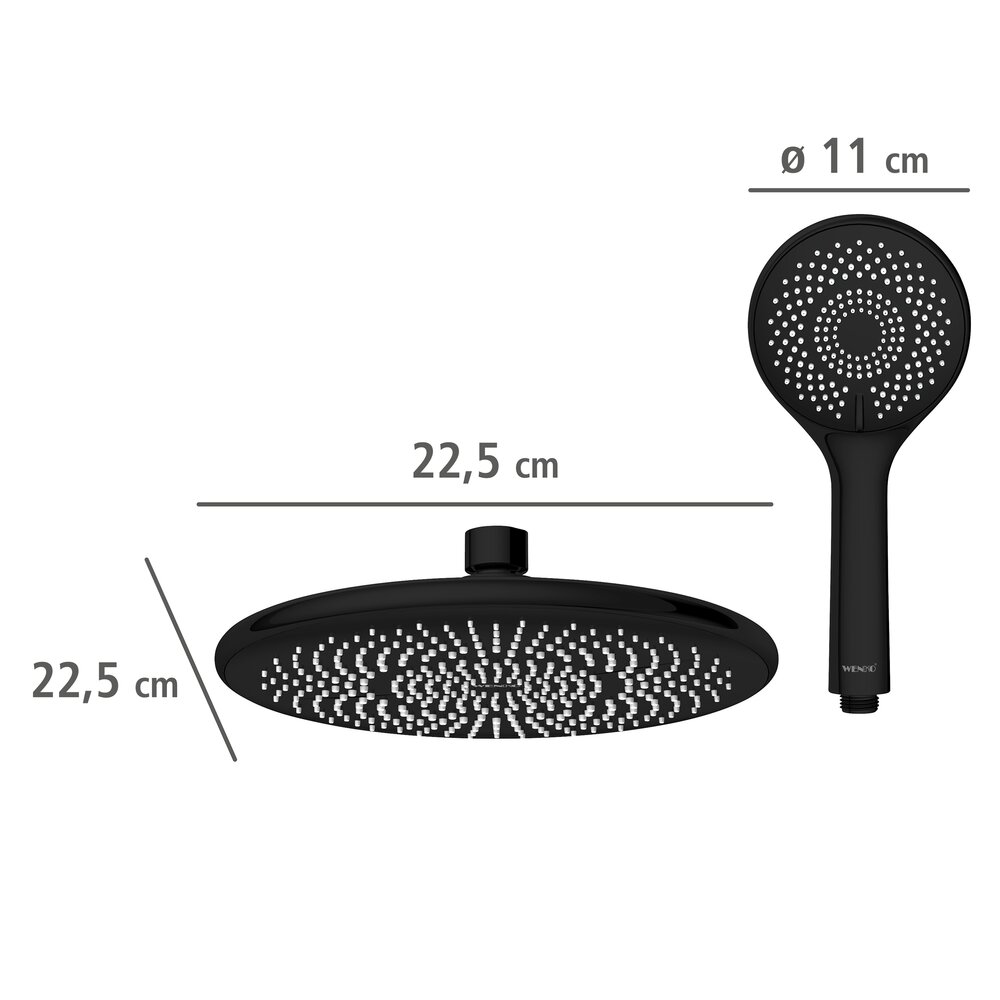 Douchesysteem Watersaving Black