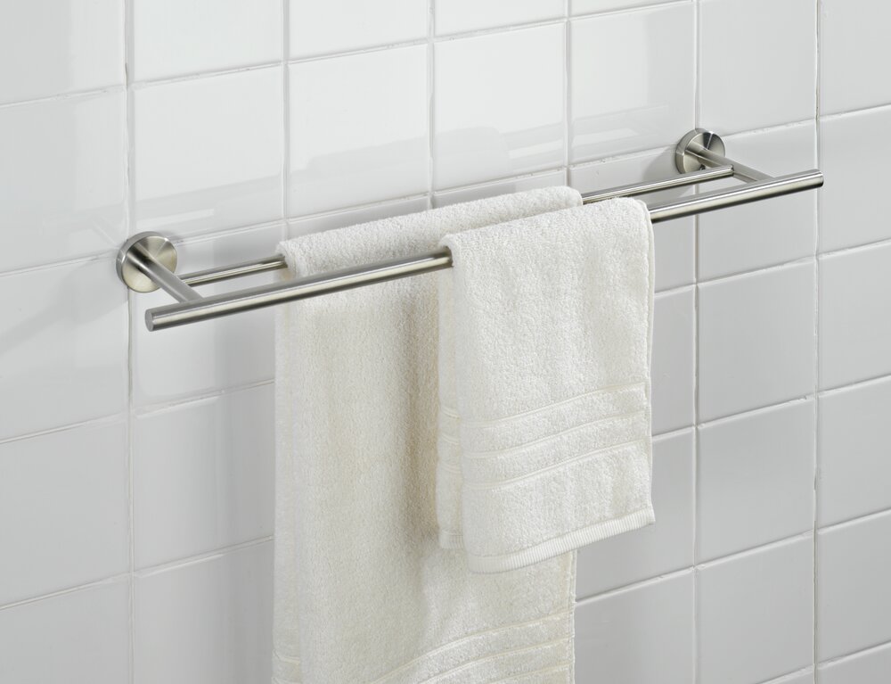 Badhanddoekrek Duo Bosio mat roestvrij staal