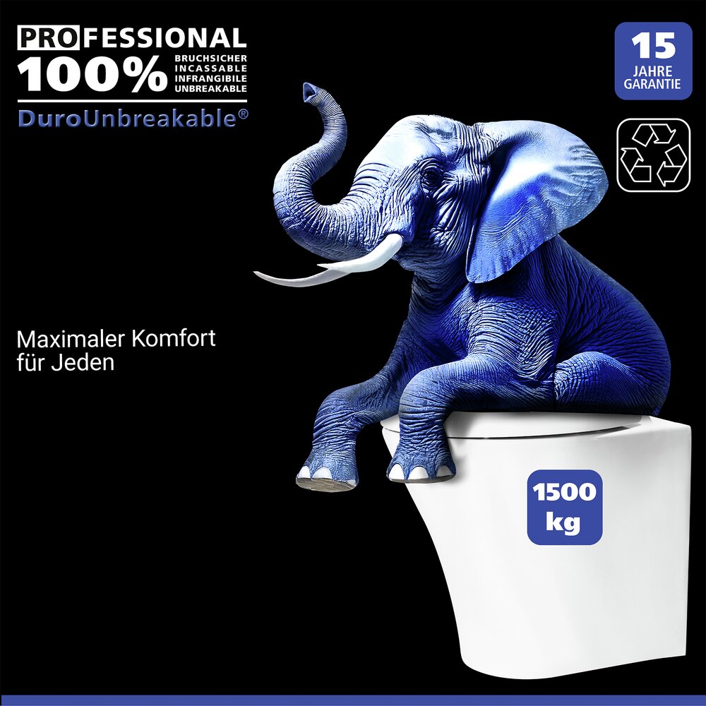 WC-Sitz Mod. Crevada DuroUnbreakable®, Weiß  belastbar bis 1500 kg, Absenkautomatik