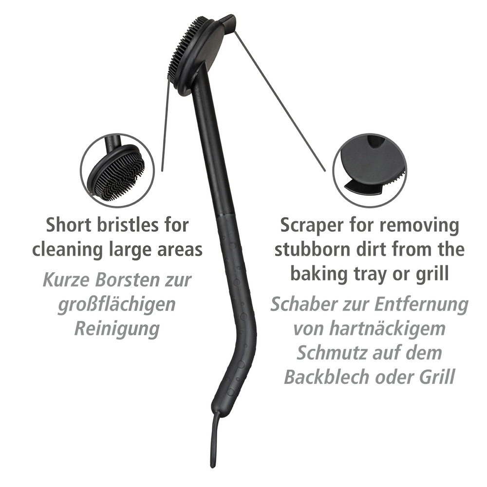 Spülbürste Cuvo Schwarz  ergonomischer Griff und Schaber