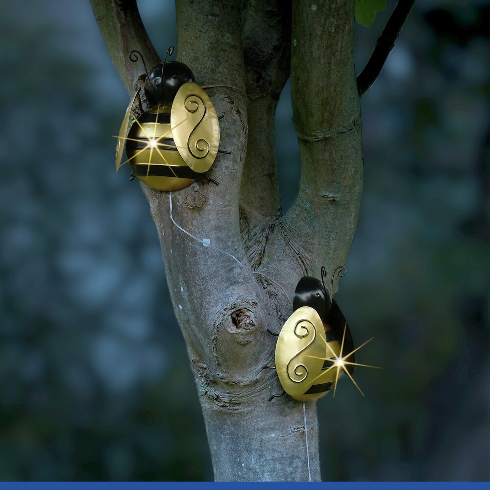 LED Solarleuchte Biene, 2er Set  dekorative Gartenbeleuchtung