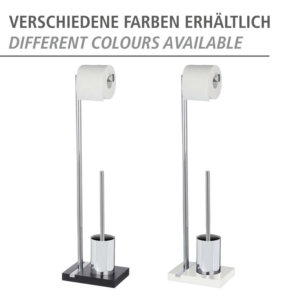 Stand WC-Garnitur Mod. Noble White  mit Chrom-Applikation