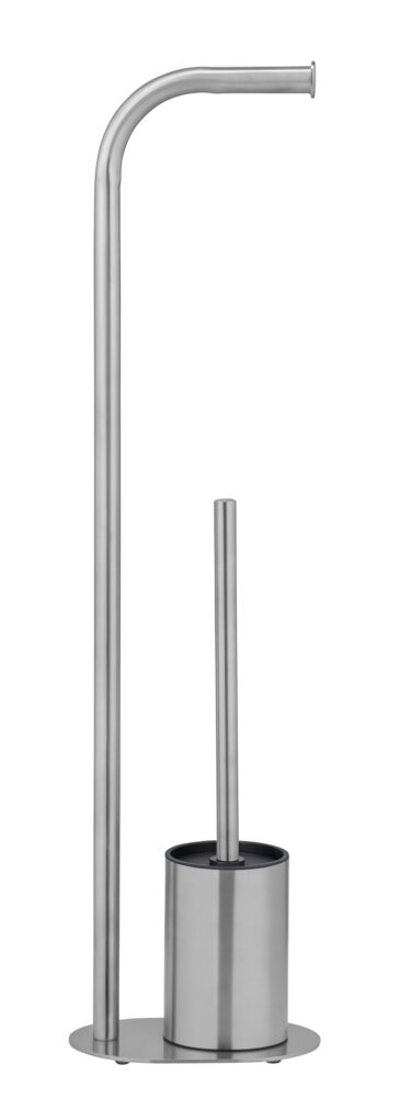 Garniture WC Mod. Levante, argent, inox, 23x63x17 cm  avec support papier toilette intégré