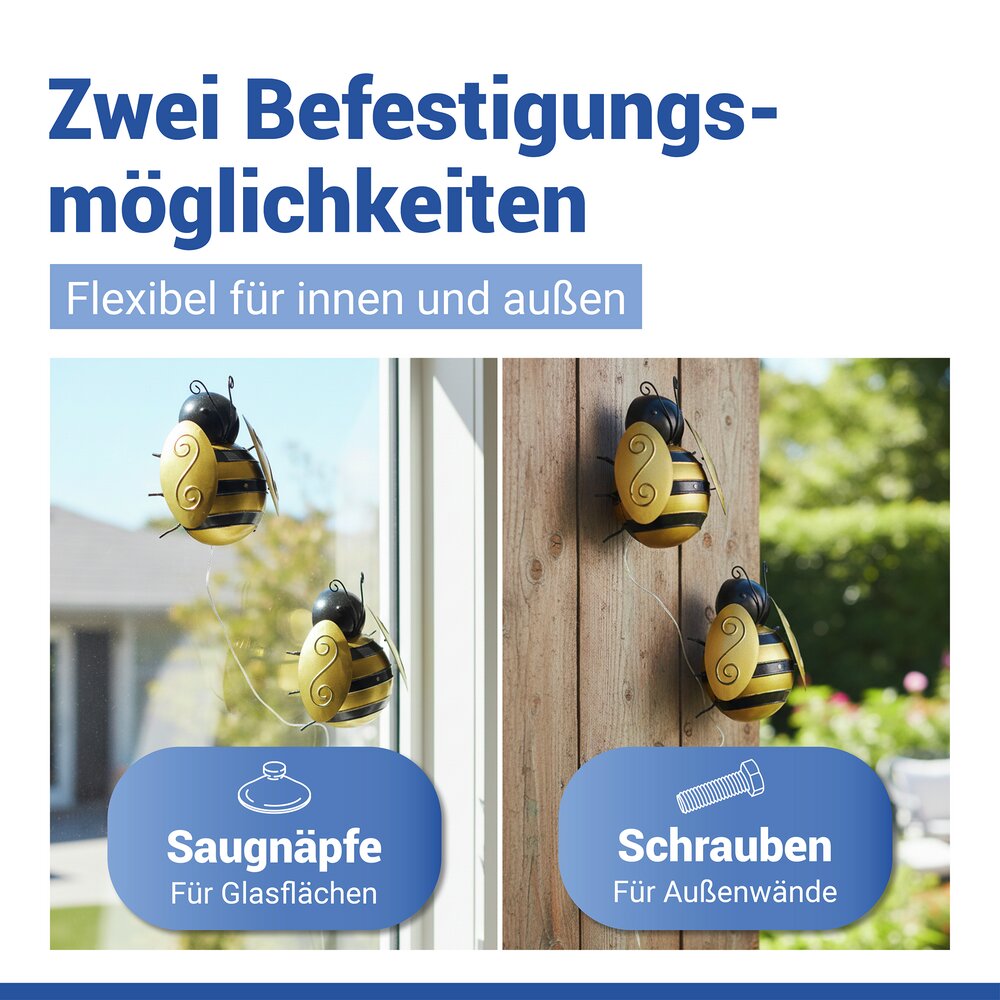 LED Solarleuchte Biene, 2er Set  dekorative Gartenbeleuchtung